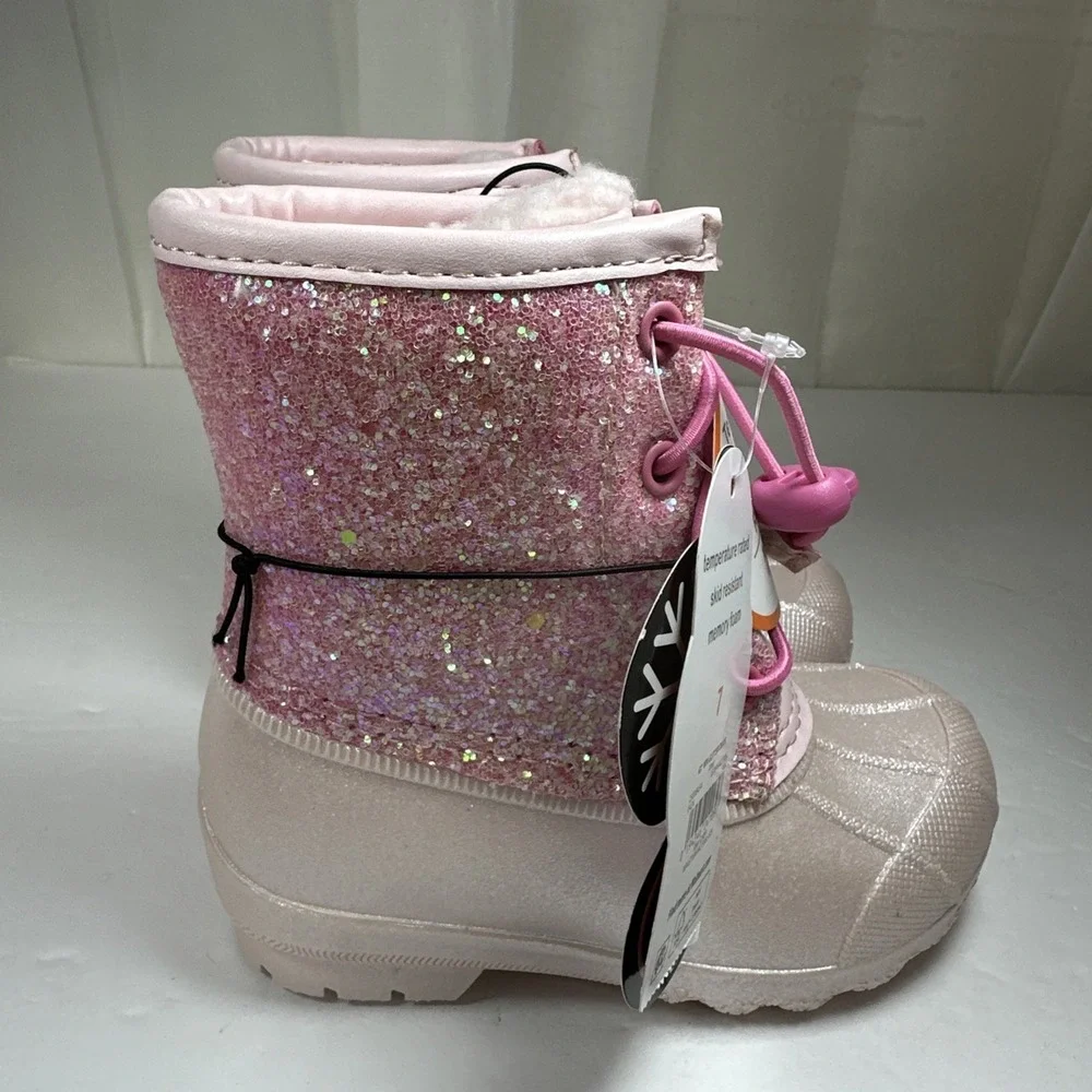 Wonder Nation Girls Glitter Duck Boots Size 7 New